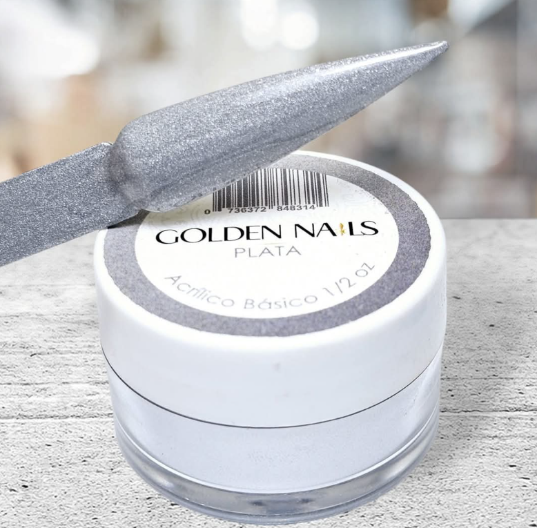 ACRILICO PLATA GOLDEN NAILS
